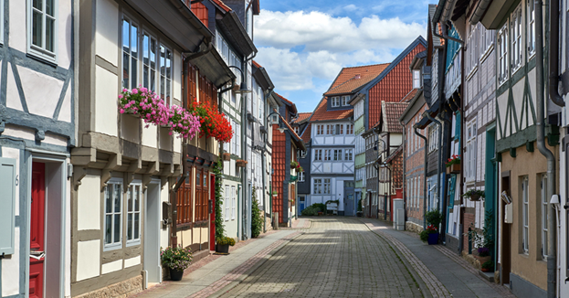 Wolfenbüttel: Crooked street in the old town © Stadt Wolfenbüttel/ Achim Meurer