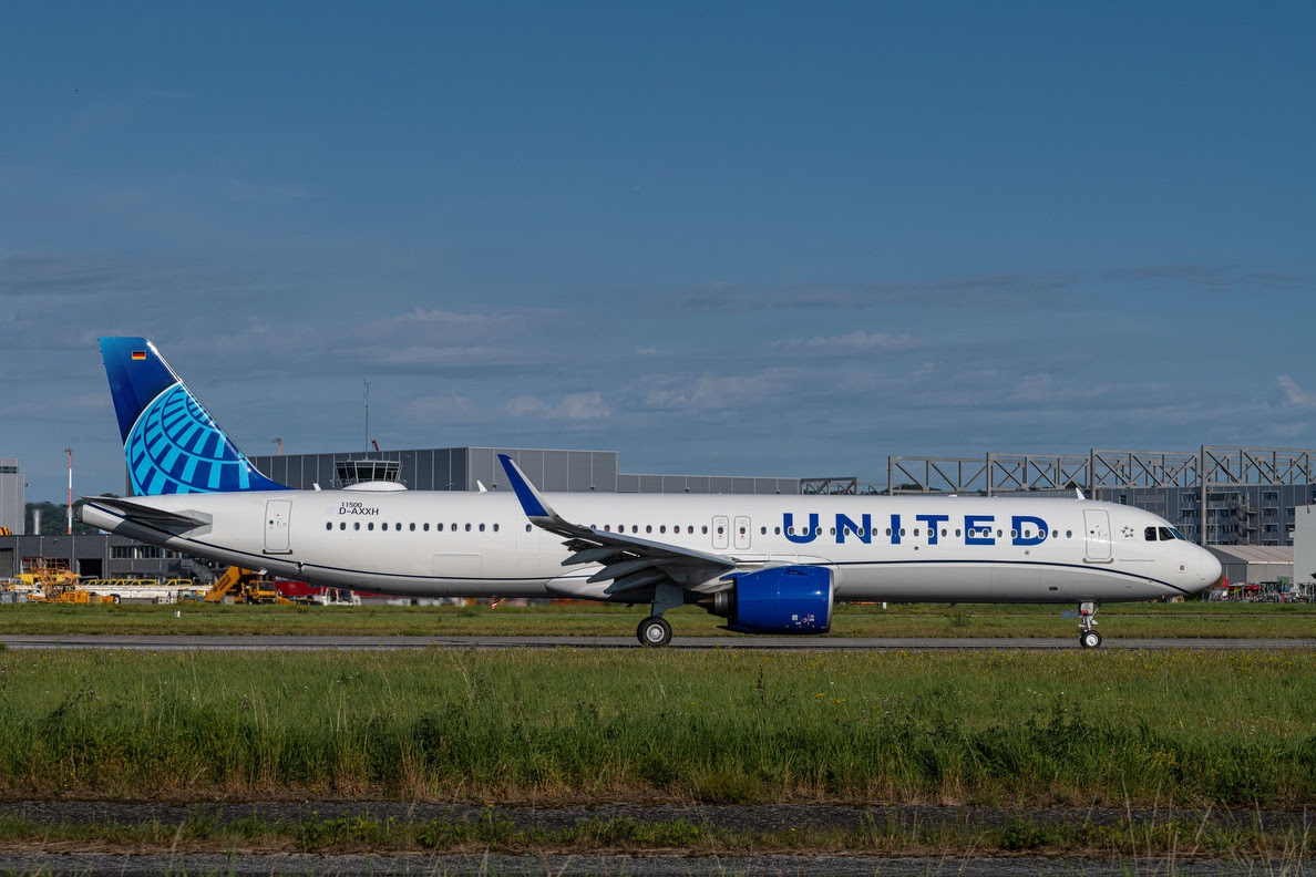 © Airbus: United's first A321neo pictured here during its test flight in September 2023.